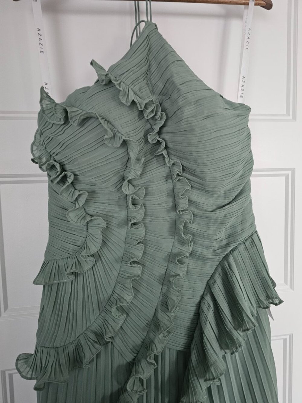 Azazie Hatsu Matcha Maxi Dress Size 10 - Picture 4 of 10